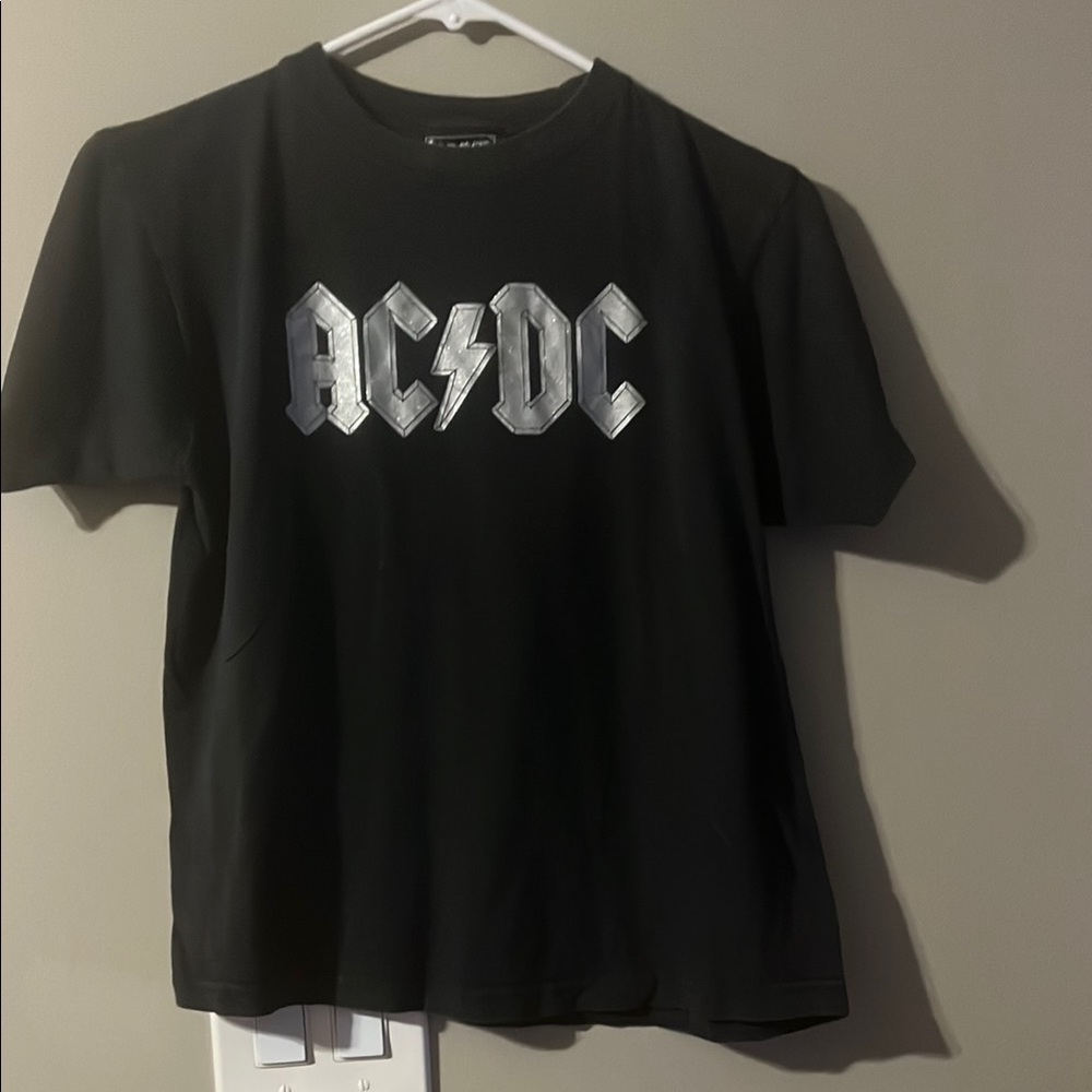 AC/DC Black T-Shirt with Silver Logo